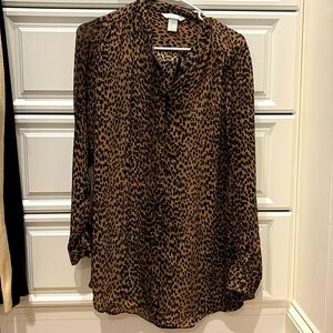 H&M Cheetah Button Down Shirt